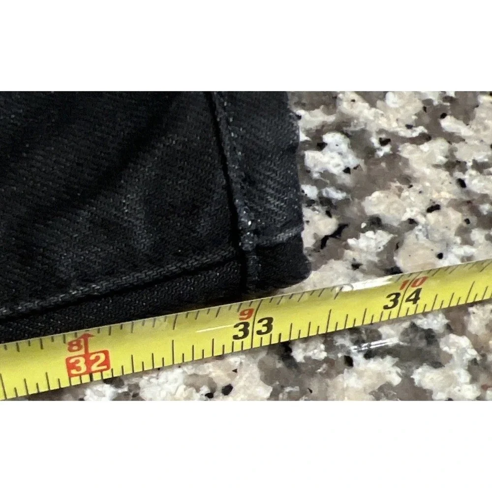 7 For All Mankind Standard Straight Leg Jeans Mens Black Denim Button Fly 34x33